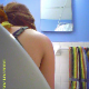 This genuine voyeur video was submitted by one of our members. We can clearly see a girl with tattoos sit down on the toilet, fart, take a piss, shit, wipe herself, and sniff the visibly soiled toilet paper. The best of the "Morgey" series yet so far!